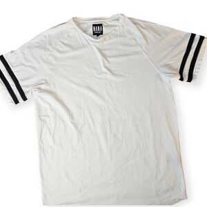 Nana Judy White Zipper Detail Short Sleeve Tee Large